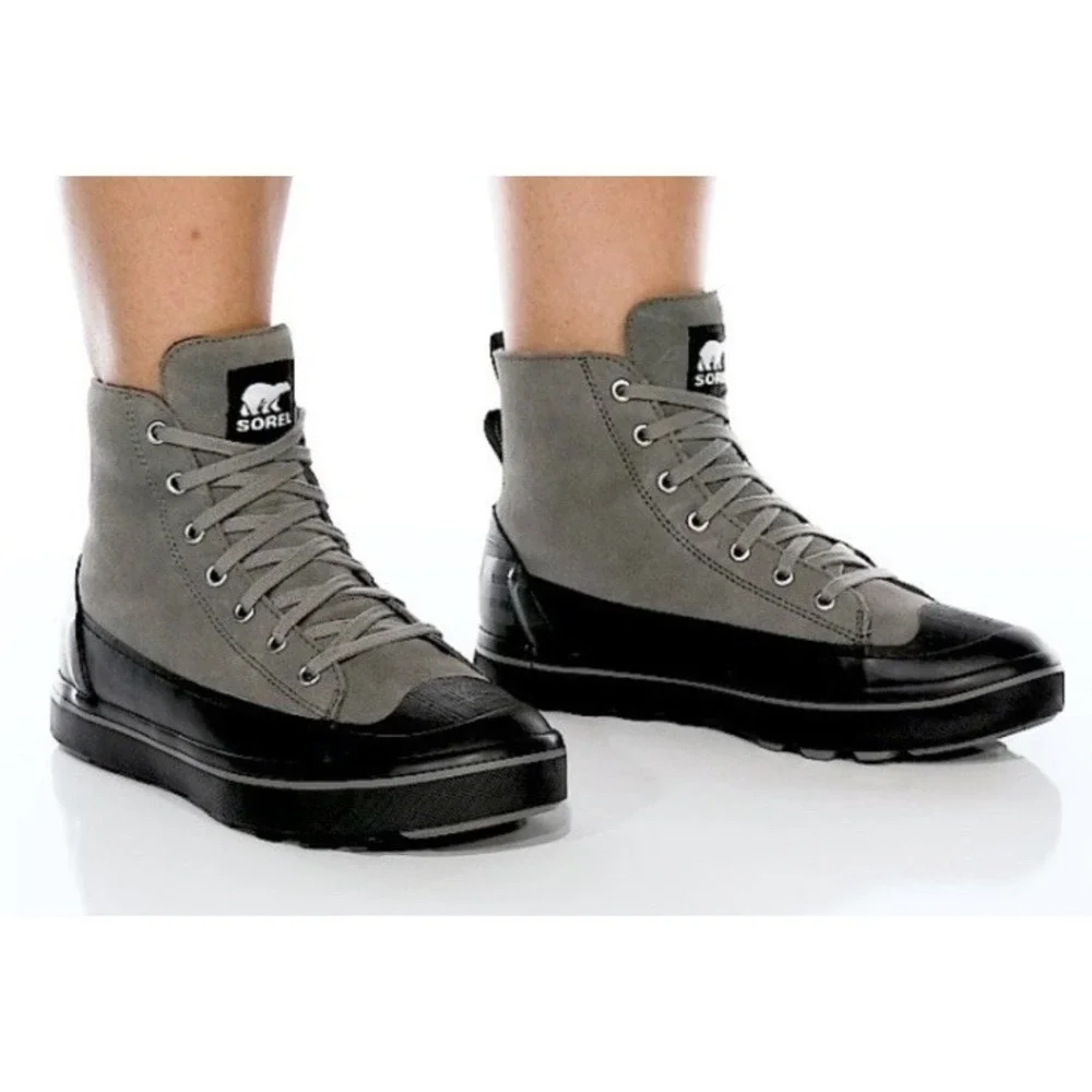 NIB $196 SOREL 12 Cheyanne Metro II Sneaker Waterproof Boots Quarry Gray Black